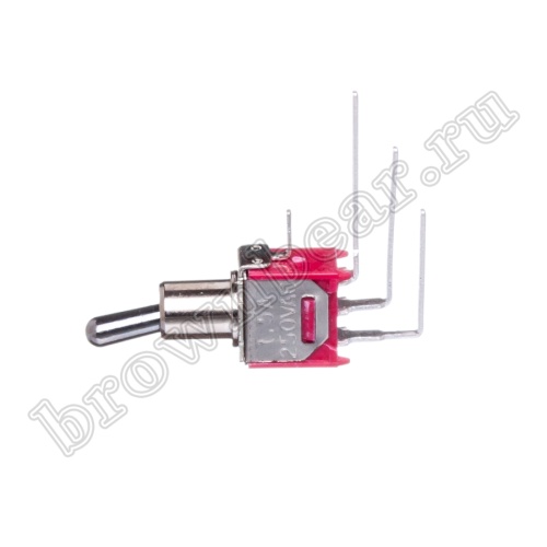 Тумблер мини однополюсный, 3 контакта (on-on), на плату угловой, SPDT, B070BW PST-51AR2 фото 5