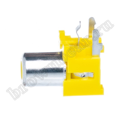 Разъем RCA-тюльпан, гнездо на плату, желтый RP-4-Y фото 2