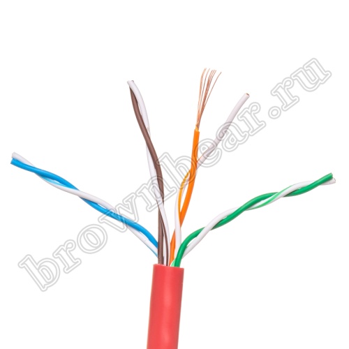 Кабель Витая пара, 4 пары, медный, 5е категория, многожильный, красный, PCnet, бухта 300м PCnet фото 7