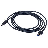 Кабель интерфейсный USB 3.0, type А - type C, вилка - вилка, черный, 2 метра