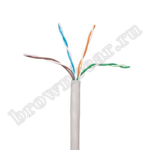 Кабель Витая пара, 4 пары, медный, 5е категория, многожильный, серый, PCnet, бухта 300м  PCnet