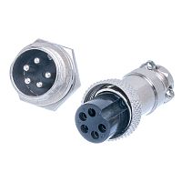 Разъем M16 5 контактов розетка на кабель, вилка на блок, тип GX16, комплект AC-M16-5