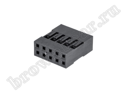 Разъем 2х5 гнездо на кабель, шаг 2.54мм, с контактами