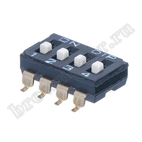 Переключатель Dip-Switch 4 контактных группы, планарный SWD4-4