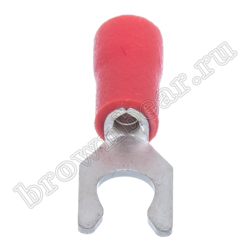 Клемма вилочная обжимная тип "U" 4.3 мм на провод 0.5 - 1.5 мм² с защелкой, изолированная, кратно 100шт. TYLI-1.25-4 фото 4