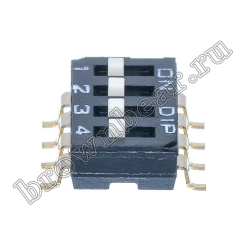Переключатель Dip-Switch 4 контактных группы, планарный SWD4-4 фото 3