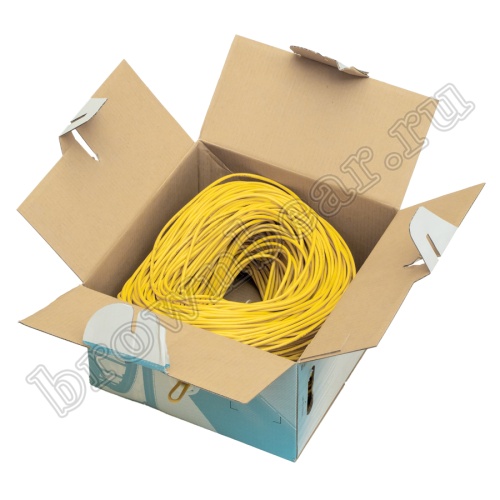 Кабель Витая пара, 4 пары, медный, 5е категория, многожильный, желтый, PCnet, бухта 300м PCnet фото 3