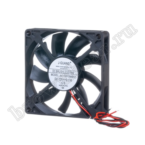 Вентилятор для корпуса 80х80х15, DC 12В, 0.11А,  подшипник качения, AV-F8015MB12 фото 5