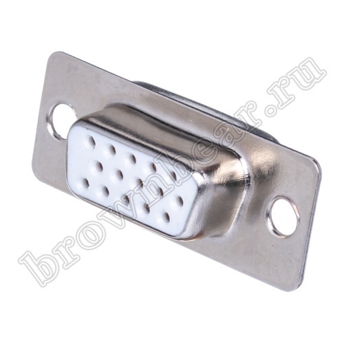 Разъем D-SUB  15 контактов высокой плотности, гнездо на кабель, пайка, тип 2 DHS-15F