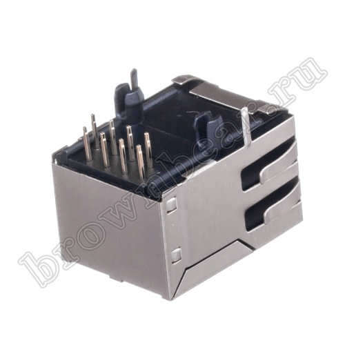 Разъём RJ-45 гнездо на плату, 8P8C, тип 16, экранированный TJ16S-8P8C фото 4