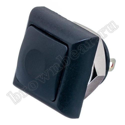 Кнопка влагозащищенная IP67 без фиксации, квадратная на блок, НР, черная PSW-8-B