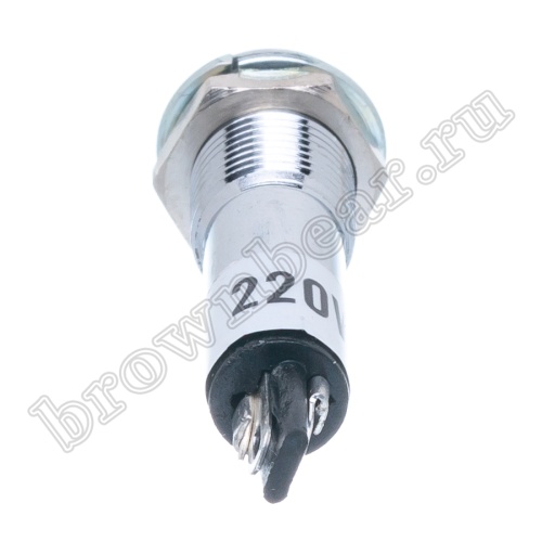 Лампа неоновая  индикаторная с резистором 220В  в корпусе, красная фото 2