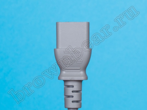 Кабель (шнур) питания 220В IEC320, C13 - C14, ИБП-системный блок, серый, 10А (3x0.75мм²), 1.8 метра фото 4