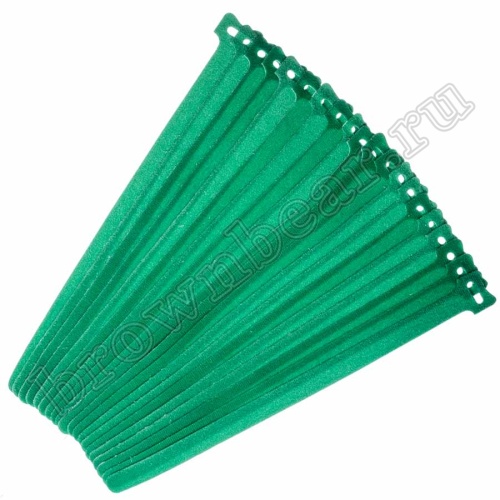 Стяжка (хомут) на липучке 310х16 мм, многоразовая, зеленая, упаковка 20 шт. MGT-310GN фото 6