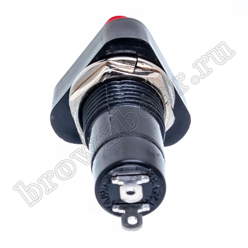 Кнопка с фиксацией, треугольная на блок, НР, 220В, красная PSW-6FC-R фото 3