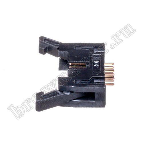 Разъем IDC 2х5 вилка на плату, шаг 2.54мм, с защелками SCM-10 фото 3