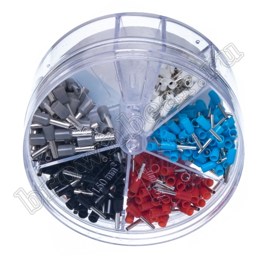 Набор наконечников НШВИ, 8 мм,  под опрессовку на провод 0.5 - 0.75 - 1.0 - 1.5 - 2.5  мм², упаковка 400шт.  TIC-TB-5-400 фото 2