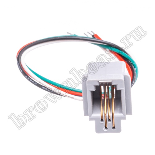 Разъём RJ-10 гнездо с проводами, для телефонной  трубки 4Р4С, тип 5 TJM-5 фото 2