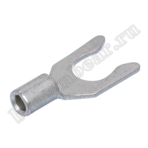 Клемма вилочная обжимная тип "U" 4.3 мм на провод 0.5 - 1.5 мм² с защелкой, неизолированная, кратно 100шт. TYL-1.25-4 фото 2