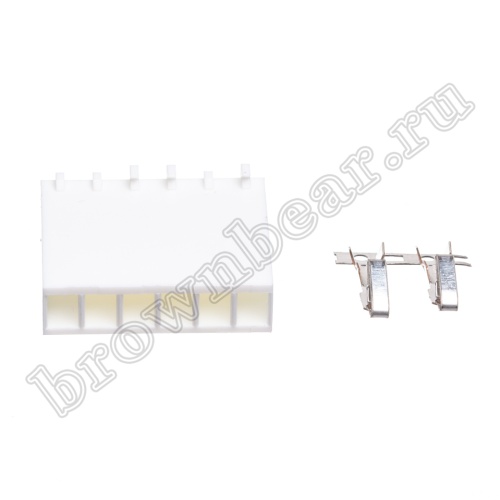 Разъем питания AT 6 контактов, гнездо для материнской платы, шаг 3.96 мм HPB-6F фото 3