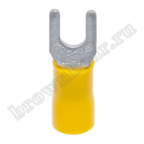 Клемма вилочная обжимная тип "U" 4.3 мм, на провод 4.0 - 6.0 мм², изолированная, кратно 100шт. TYI-5.5-4 фото 5