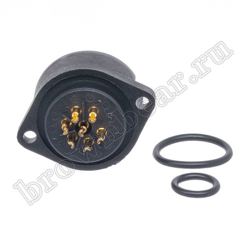 Разъём промышленный круглый серии RD-24 7 контактов, гнездо на блок фото 4