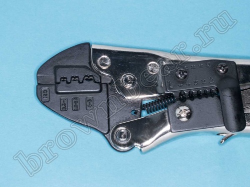 Пресс-клещи (кримпер) для обжима неизолированных клемм на провод 10-20 AWG, с зачисткой и обрезкой YY-78-319 фото 3