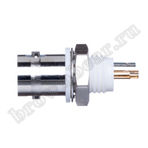 Разъем BNC гнездо на приборный блок, под пайку,  изолированный BNCI-BJ фото 2