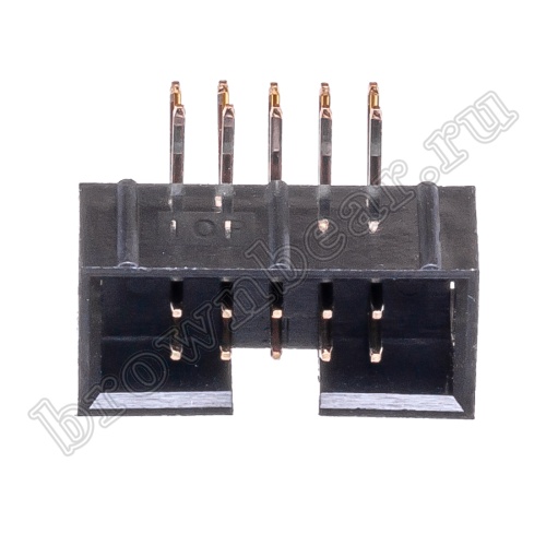 Разъем IDC 2x5 вилка на плату, шаг 2.54мм, прямой угол BH-10R фото 3