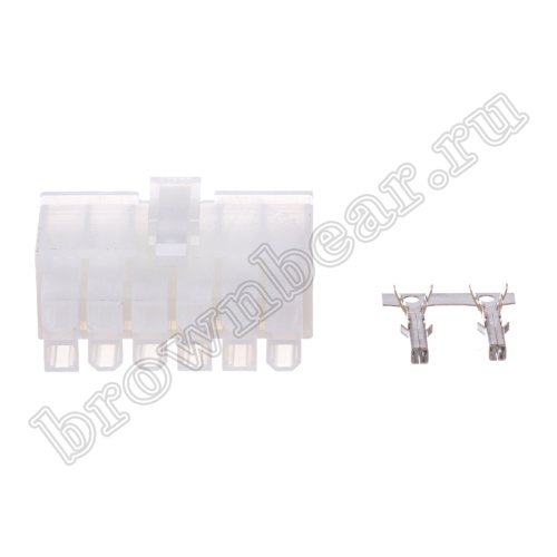 Разъем питания Mini-Fit 12 контактов, гнездо на кабель, шаг 4,2мм MF-12F фото 2