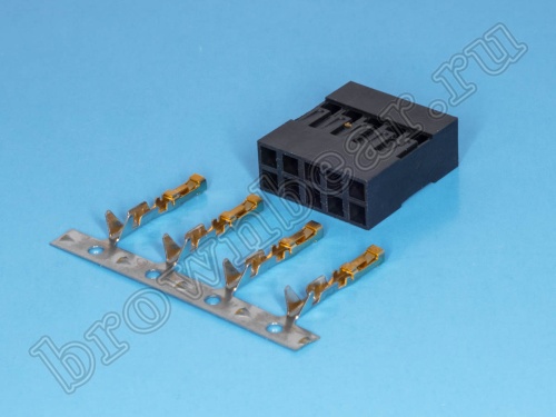 Разъем 2х5 гнездо на кабель, шаг 2.54мм, с контактами фото 3