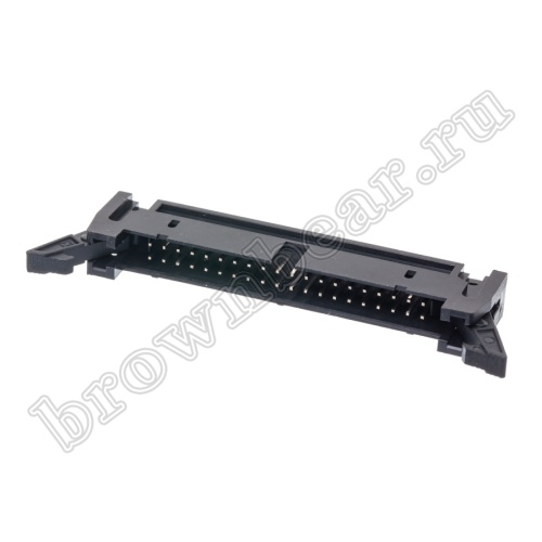 Разъем IDC 2х20 вилка на плату с защелками, шаг 2.54мм SCM-40