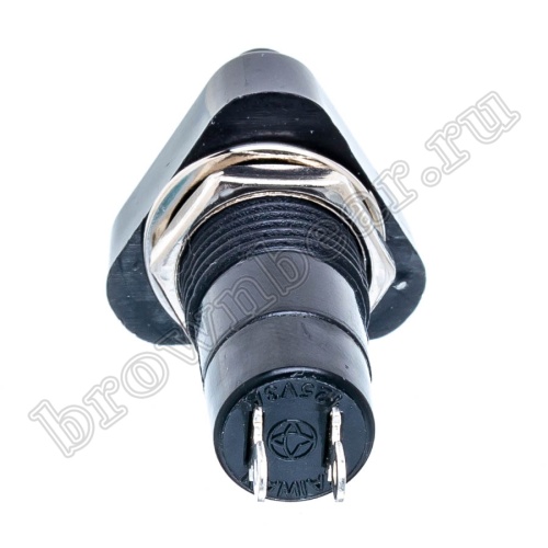 Кнопка с фиксацией, треугольная на блок, НР, 220В, черная PSW-6FC-B фото 4