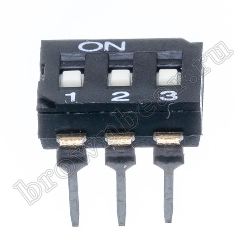 Переключатель Dip-Switch 3 контактных группы, монтаж в панель DIP  SWD2-3 фото 2