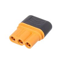 Разъем питания MR30 для АКБ, 3 контакта, розетка на кабель с кожухом MR30-FB.G.Y