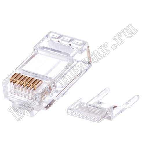Разъём RJ-45 (8P8C) со вставкой 3 зубца, вилка под витую пару TP5-8P8C