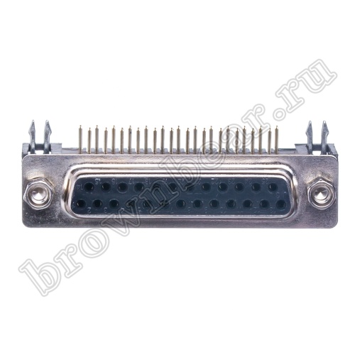 Разъем D-SUB 25 контактов, гнездо на плату, прямой угол  9.4мм DRB-25FB фото 6