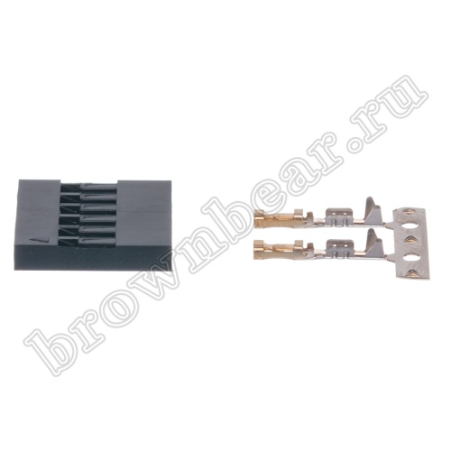 Разъем 1х6 гнездо на кабель, шаг 2.54мм, с контактами фото 4