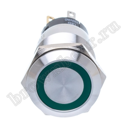 Кнопка управления герметичная, с подсветкой, с фиксацией, d 22 мм, 2НР+2НЗ, зеленая TT19AL2G2 фото 5