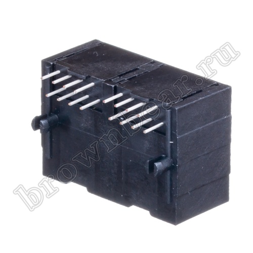 Разъём RJ-45 2 гнезда на плату 8P8C, тип 9 TJ9-8P8C-02 фото 5