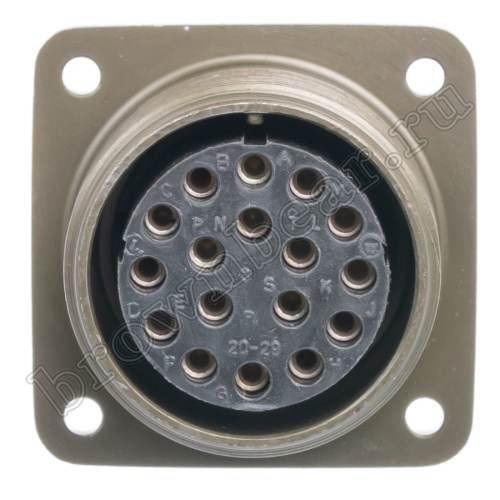 Разъём Amphenol серии MS, 17 контактов, розетка на блок, тип 20, резьбовой MS3102E-20-29S фото 5