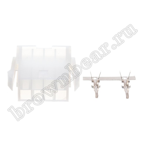 Разъем питания Mini-Fit 8 контактов, вилка на кабель, шаг 4,2мм MF-8M фото 4