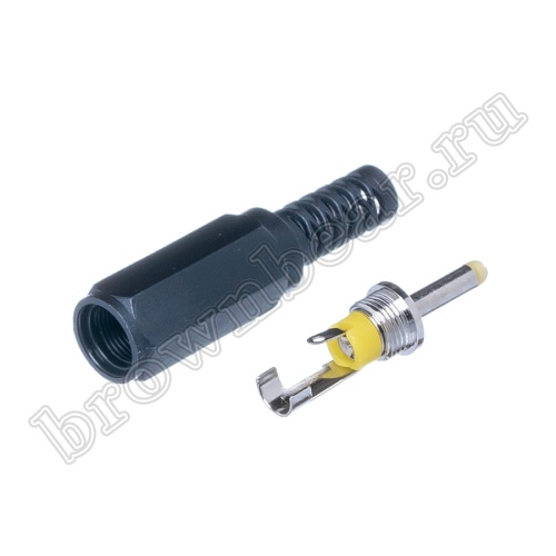 Разъем питания штырьковый DC штекер 0.7 х 2.35 мм, на кабель c амортизатором DJK-11E фото 4