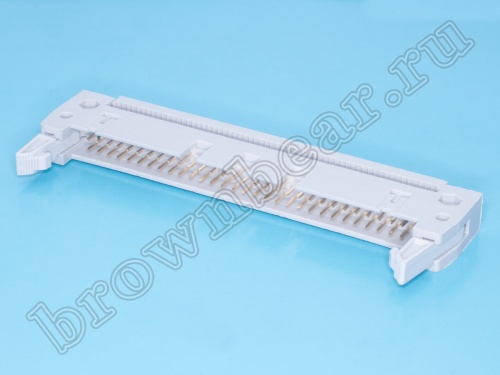 Разъем IDC 2х30 вилка на плоский кабель, шаг 2.54мм, с защелками IDCC-60