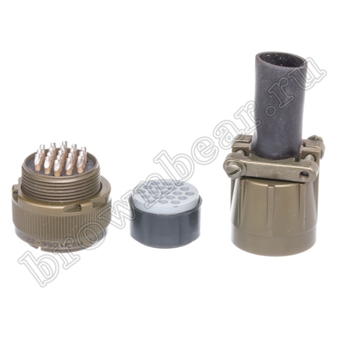 Разъём Amphenol серии MS, 19 контактов, вилка на кабель, тип 22, резьбовой MS3106E-22-14P фото 3