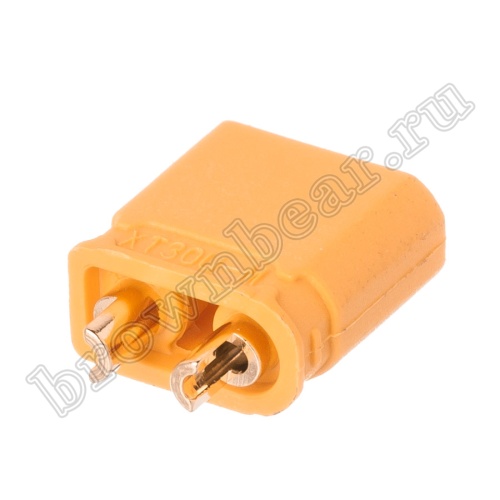 Разъем питания XT30 для АКБ, 2 контакта, штекер на кабель XT30U-M.G.Y фото 5