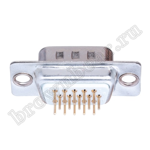 Разъем D-SUB  15 контактов высокой плотности, вилка на плату, вертикальный DHB-15M фото 4