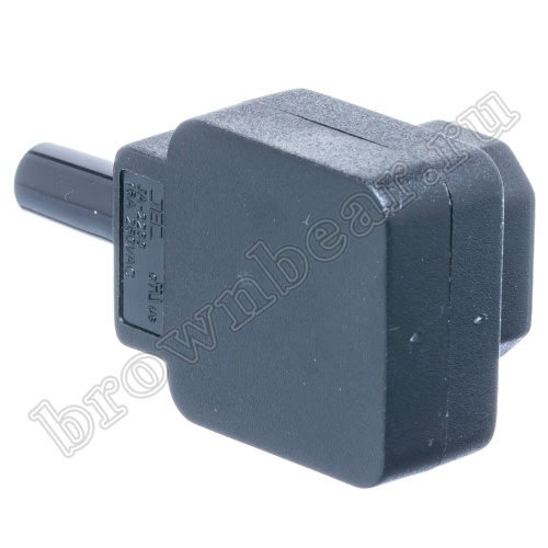 Разъем питания IEC C14 разборный, вилка на кабель, угловой, 10A фото 3
