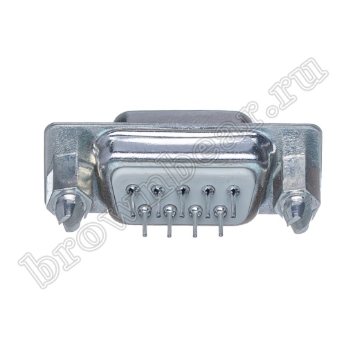 Разъем D-SUB   9 контактов, гнездо на плату, вертикальный с крепежными стойками DBS-9F фото 5