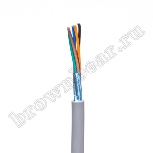 Кабель сигнальный коммуникационный 6 проводов, 24AWG, бухта 50м, экранированный, серый SIN YU фото 2